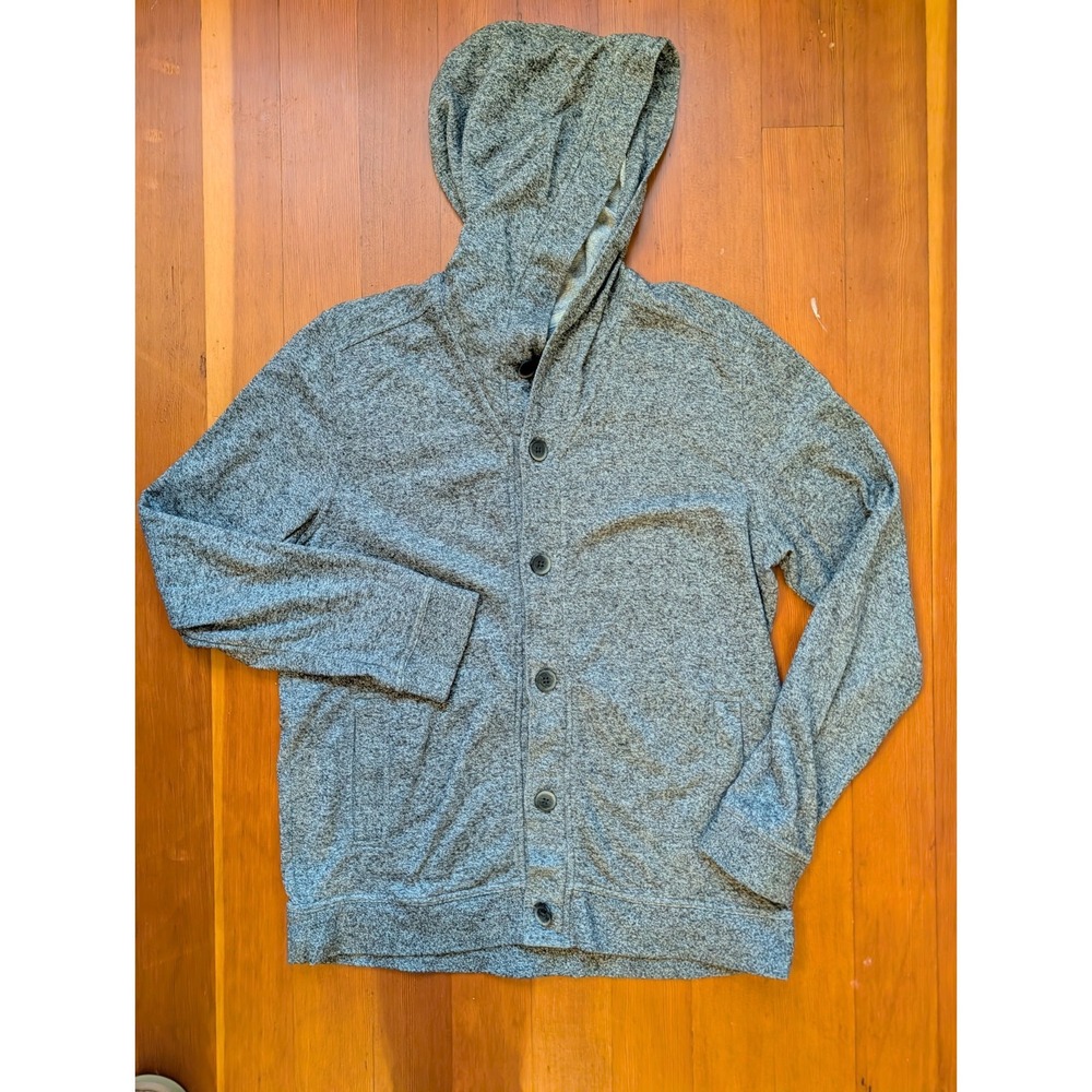 H&M Men's Cardigan Size L Button up heather Grey Sweater